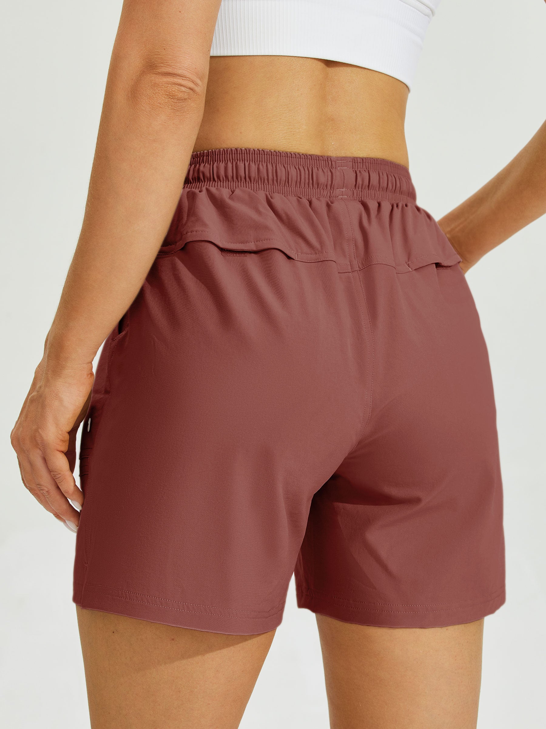 Womens Stretch Shorts with Pockets cacao3