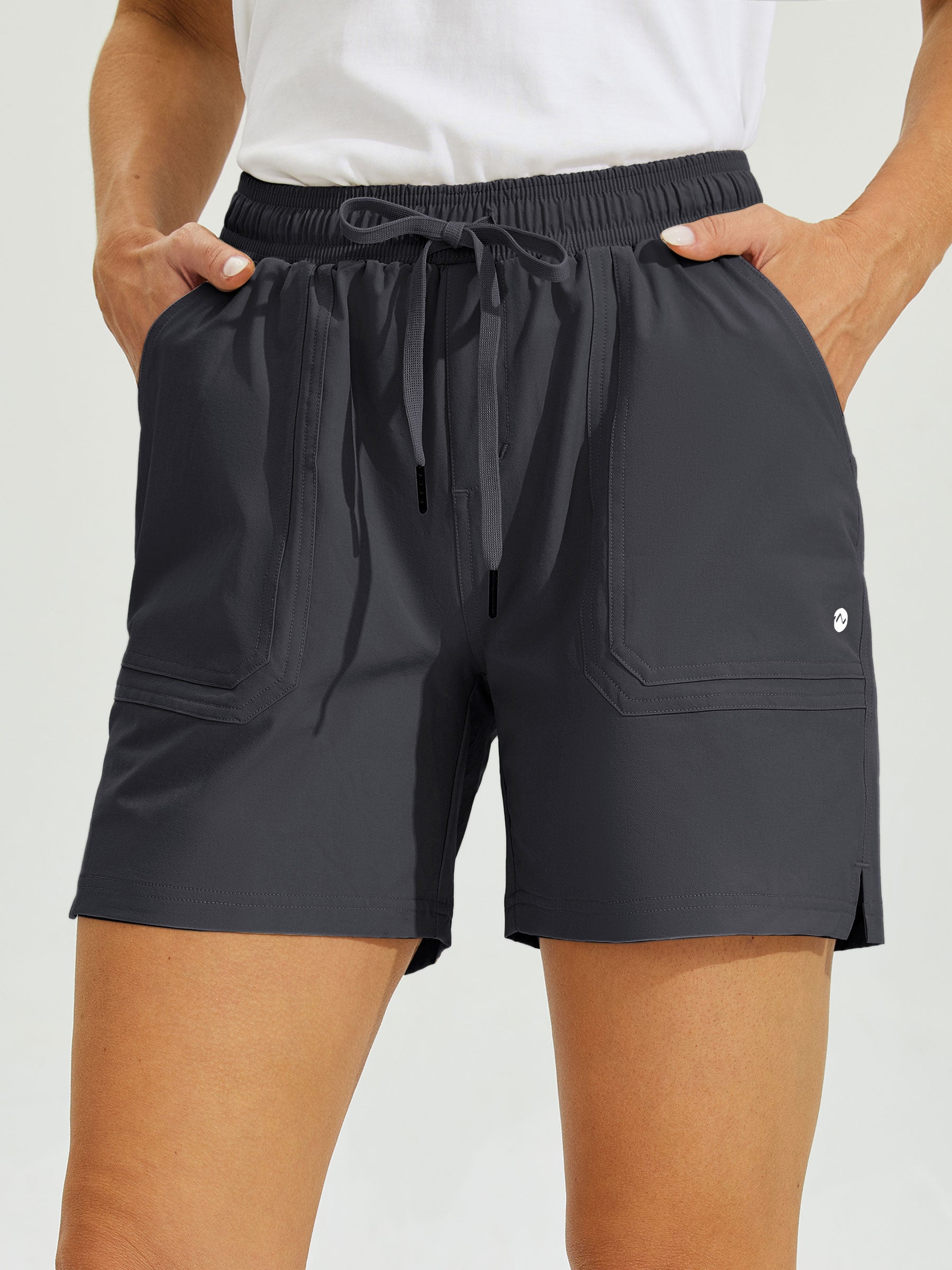 Womens Stretch Shorts with Pockets dark gray1