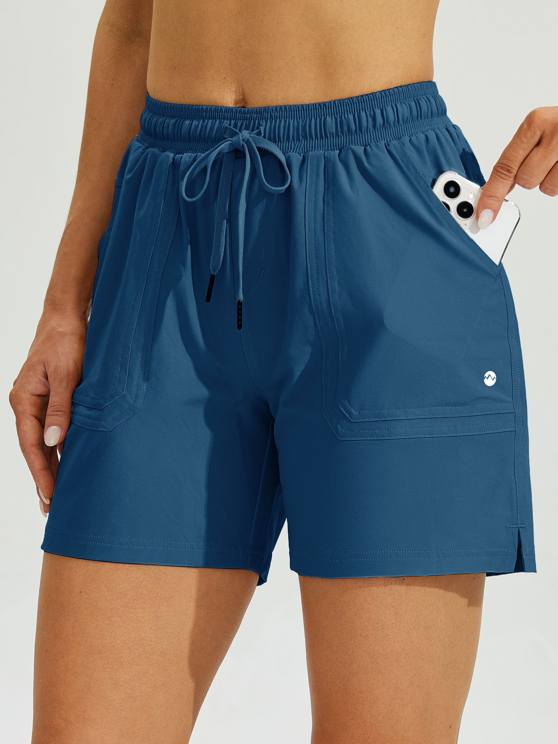 Womens Stretch Shorts with Pockets deep blue2