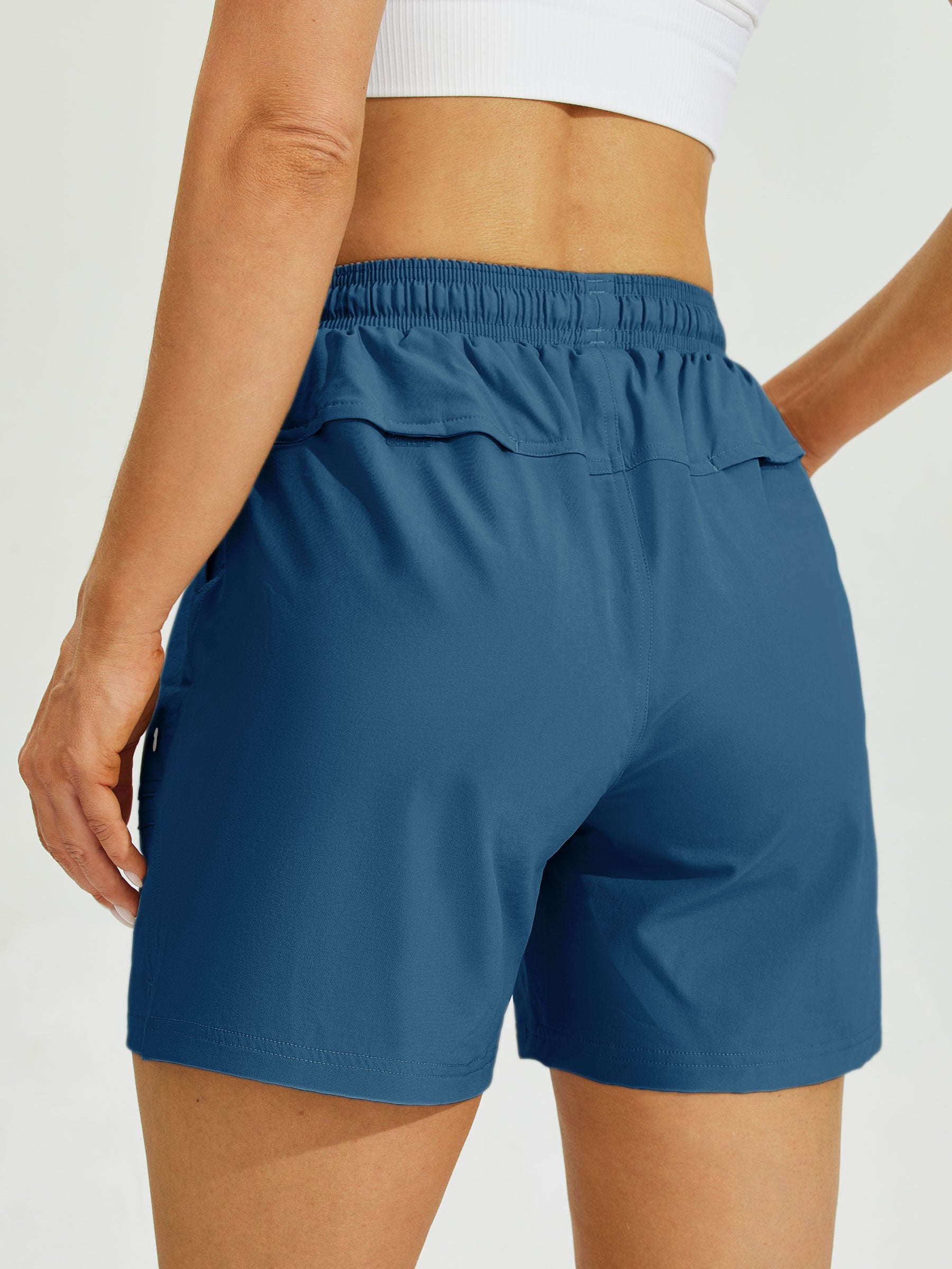 Womens Stretch Shorts with Pockets deep blue3