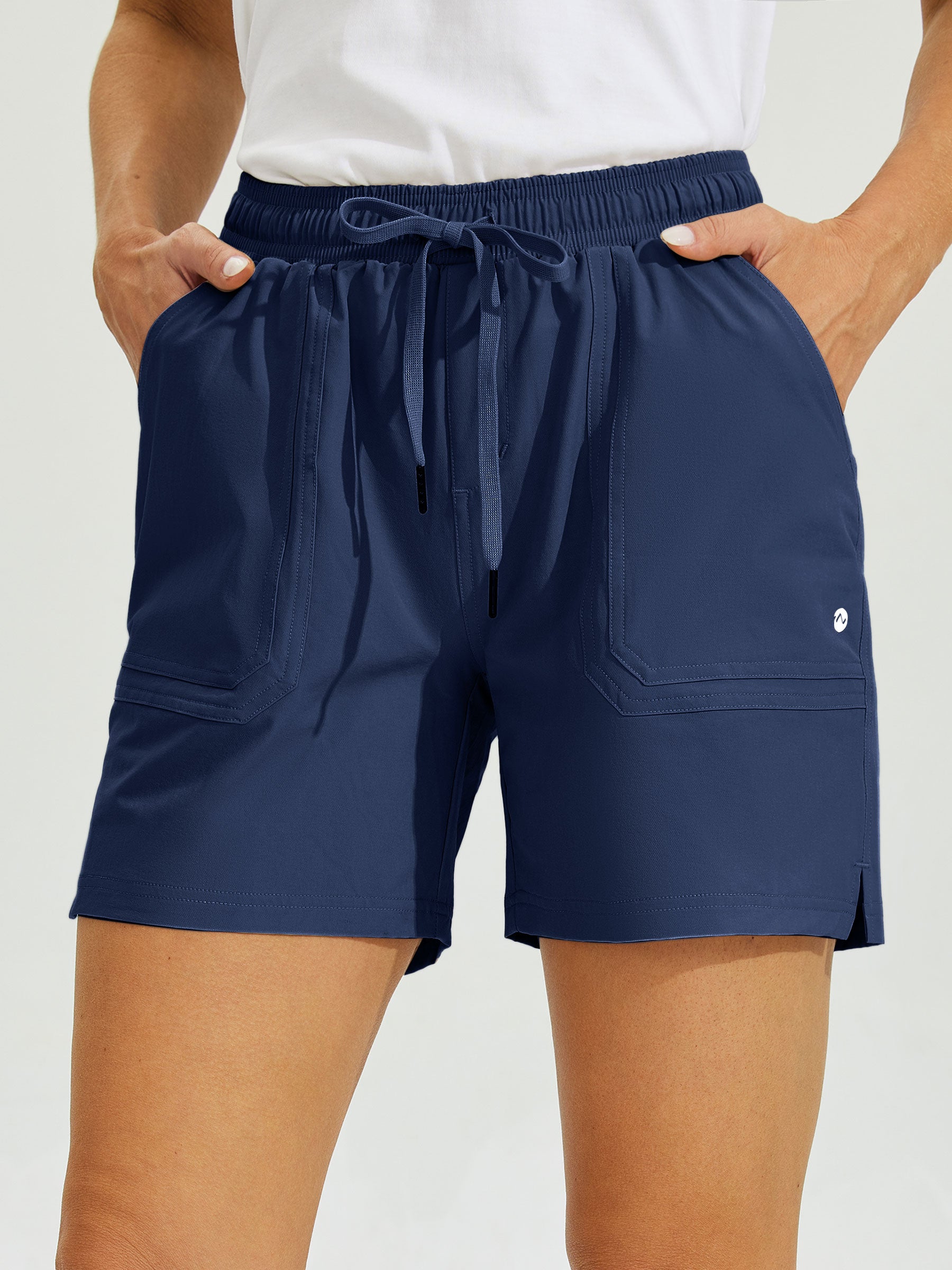 Womens Stretch Shorts with Pockets navy1