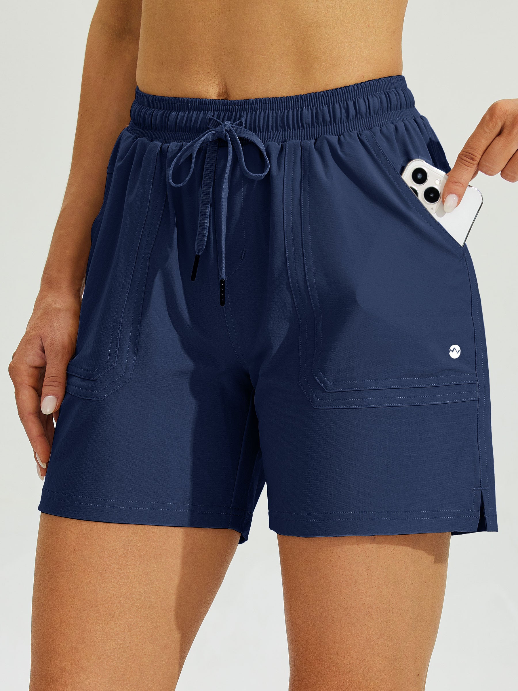 Womens Stretch Shorts with Pockets navy2