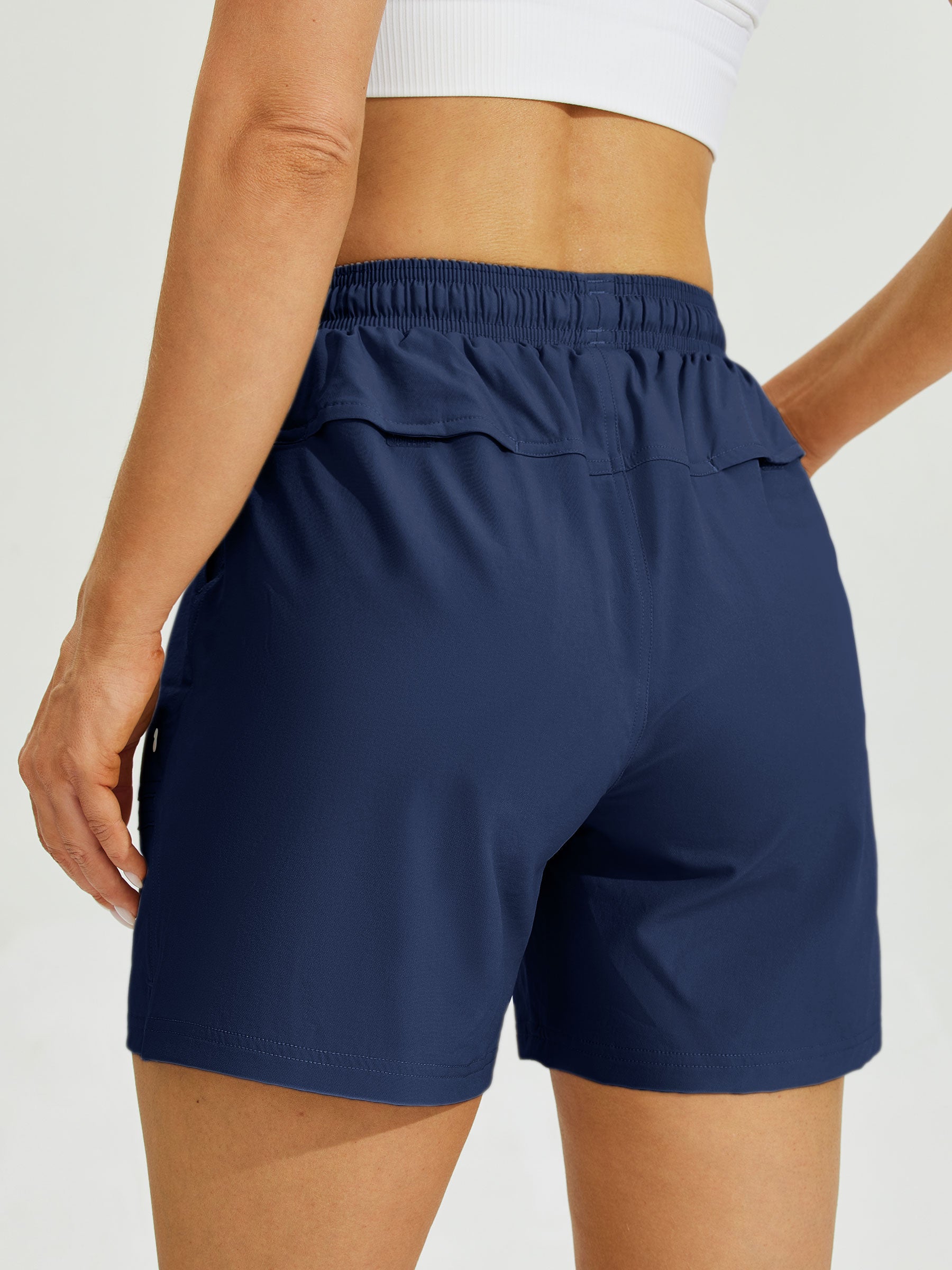 Womens Stretch Shorts with Pockets navy3