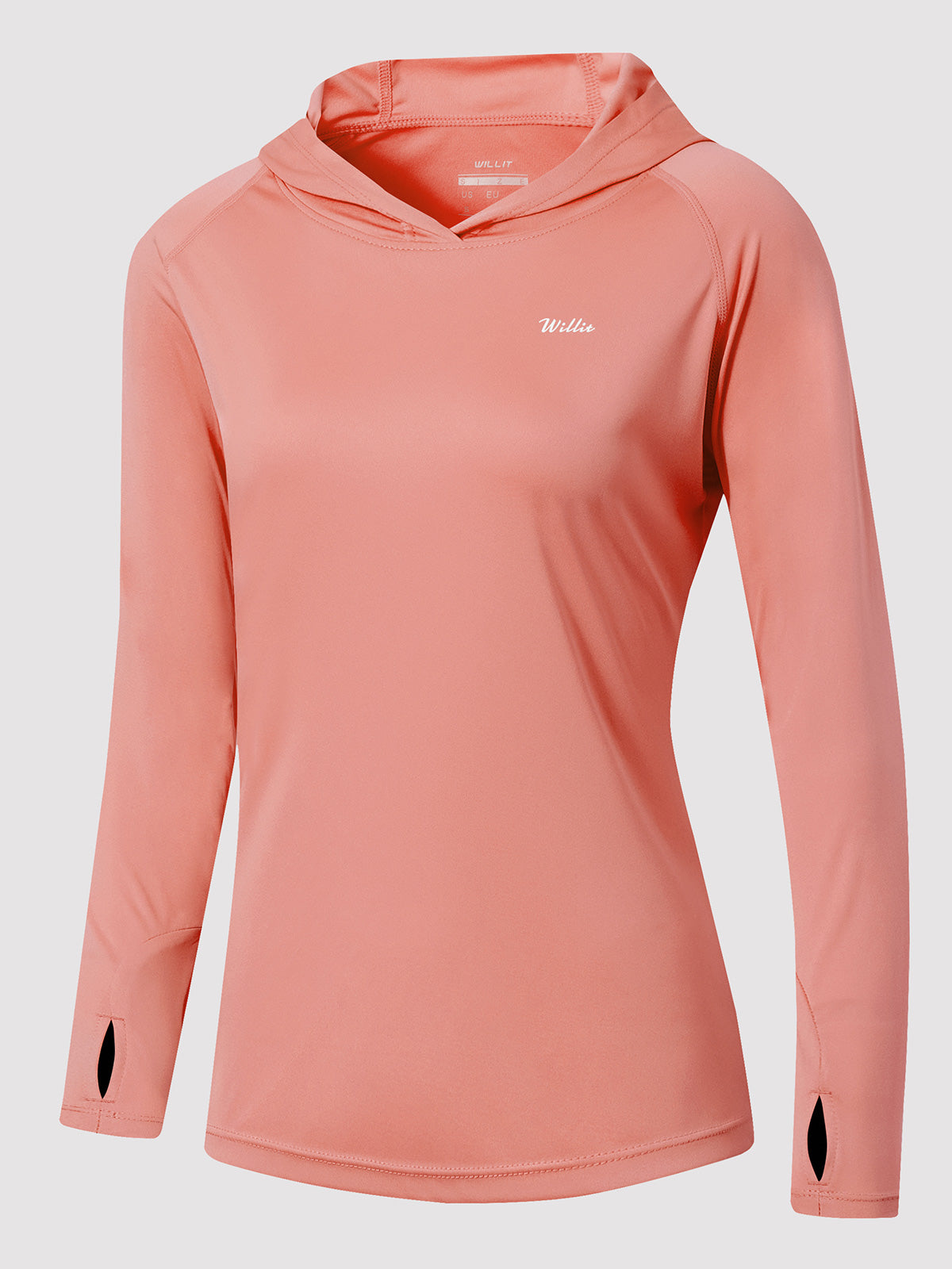 Willit Women's Sun Protection Hoodie UPF 50+_salmon