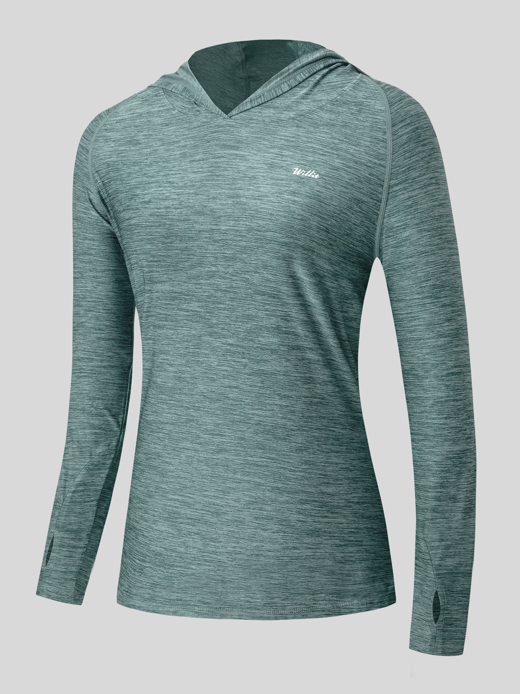 Willit Women's Sun Protection Hoodie UPF 50+_cyan