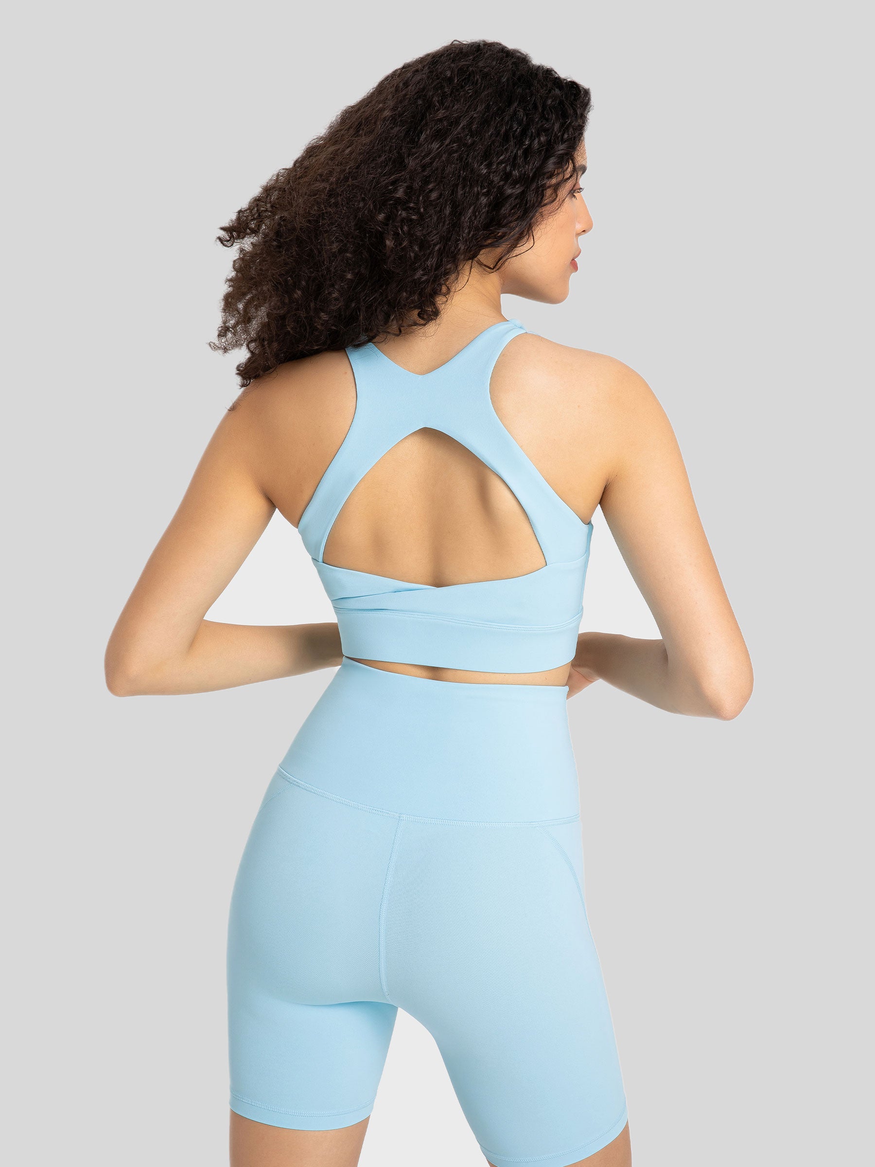 Womens Training Sports Bra baby blue