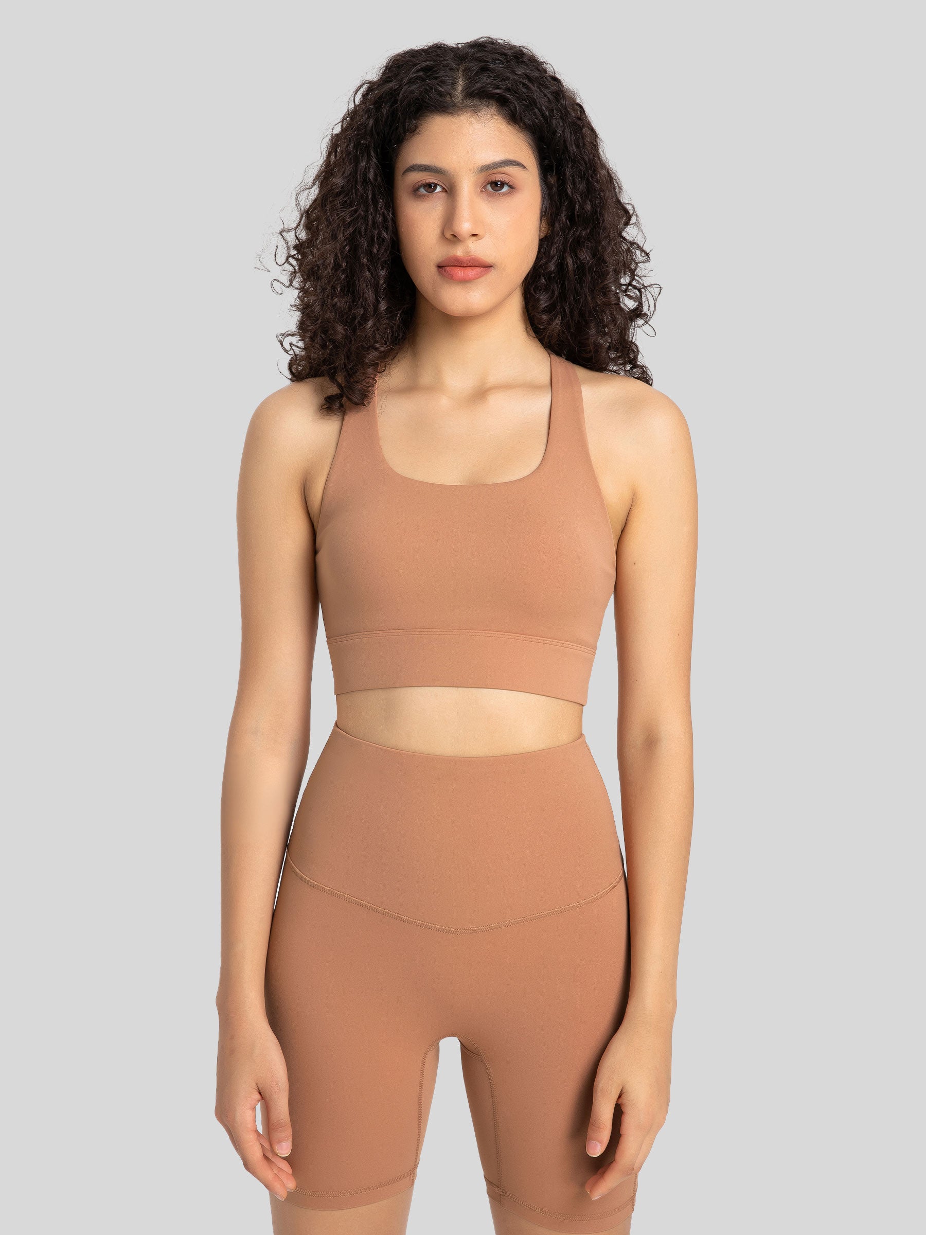 Womens Training Sports Bra light brown