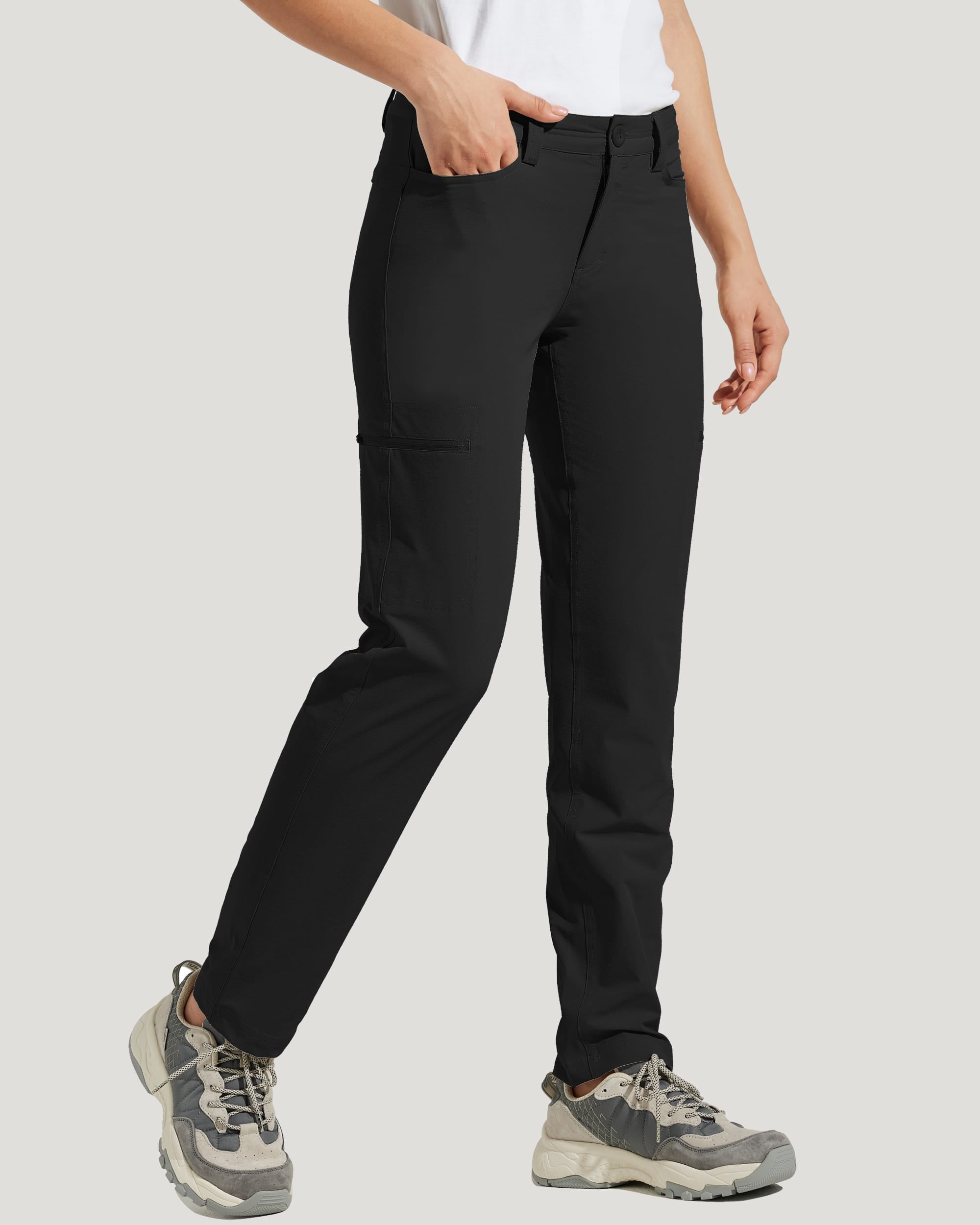 Women's Waterproof Hiking Pants_Black_model4