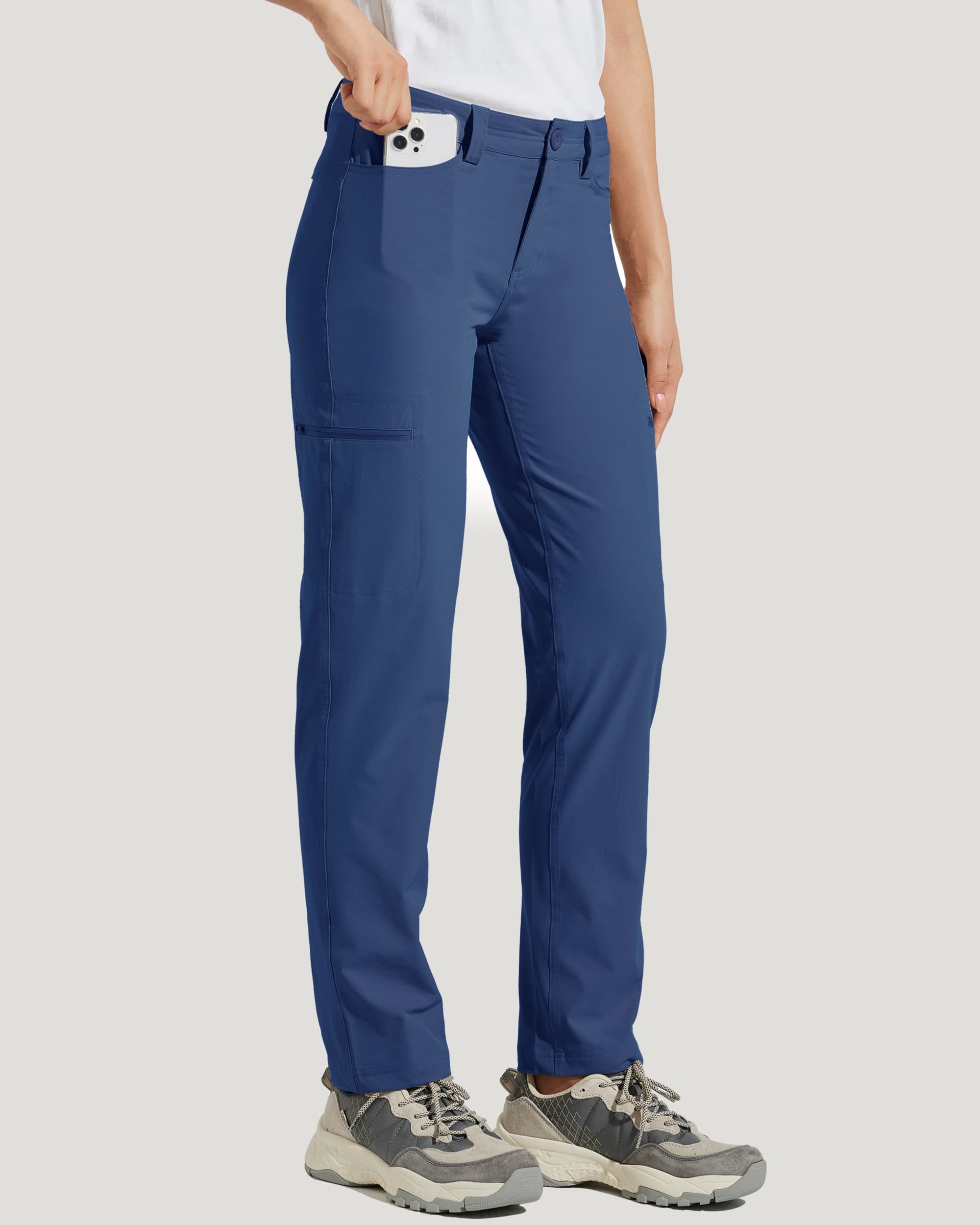 Women's Waterproof Hiking Pants_Navy_model2