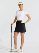 Women's Woven Outdoor Skort_Black_model4
