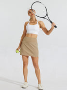 Women's Woven Outdoor Skort_Khaki_model4