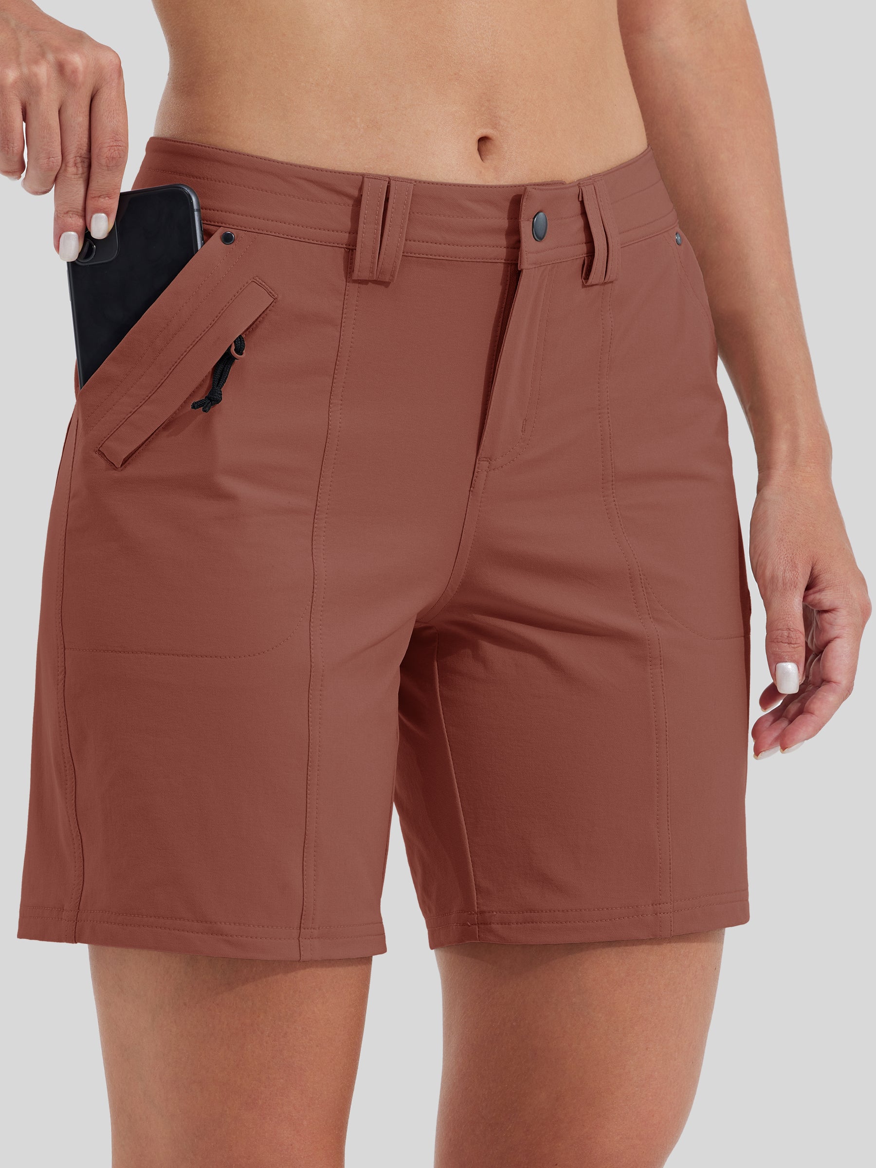 Womens Hiking Shorts Water Resistant cacao2